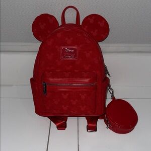 Disney Red Backpack with Ear Design